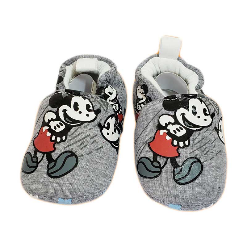 Mickey Mouse Gray Cotton Baby Shoes, Toddler Shoes Addisber
